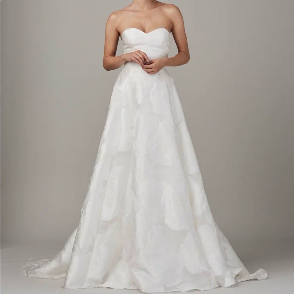 NEW, NEVER WORN Lela Rose “The Cape” Wedding Gown + Detachable Capelet